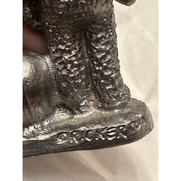 Vintage Michael Ricker Pewter Cowboy  Sheriff Boy With Bear Figurine - Picture 7 of 10